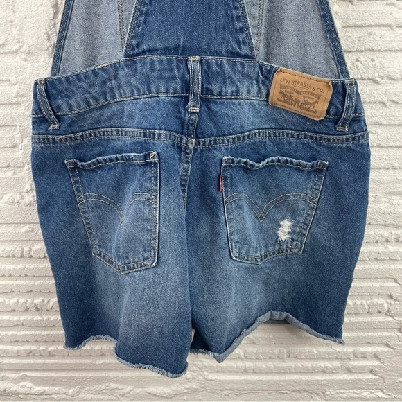 Levi's Denim Distressed Shortall Kids Size 16 - Picture 8 of 14